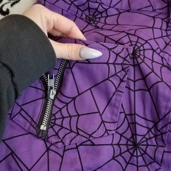 Switchblade Stiletto gothic spiderweb mini skirt - Picture 2 of 4